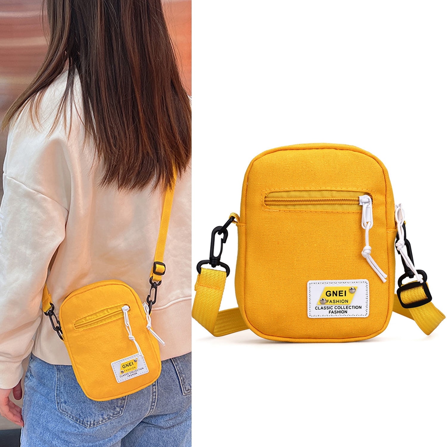 Canvas Women's Crossbody Bag Trend Small Shoulder Handbag Student Phone Bag  Simple Zipper Purse - Walmart.com